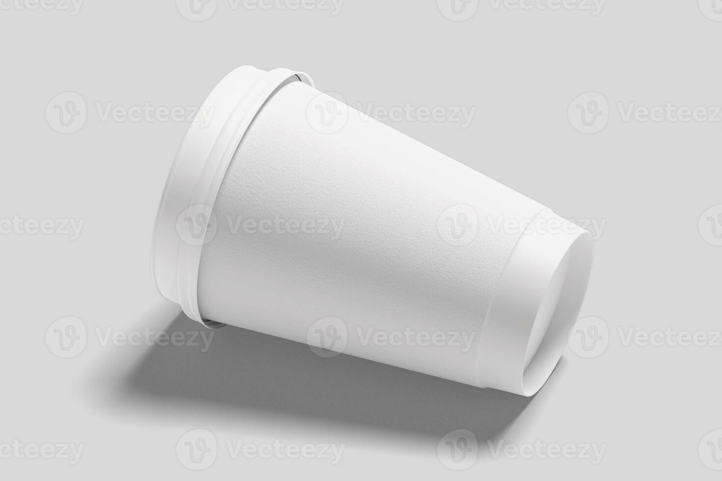 Realistic Paper Coffee Cup Illustration for Mockup. 3D Render. photo