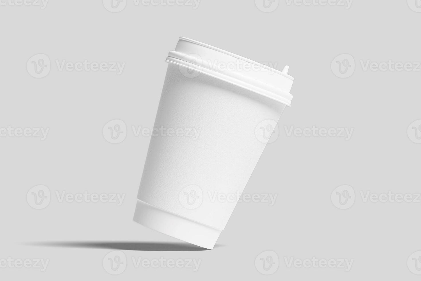 Realistic Paper Coffee Cup Illustration for Mockup. 3D Render. photo