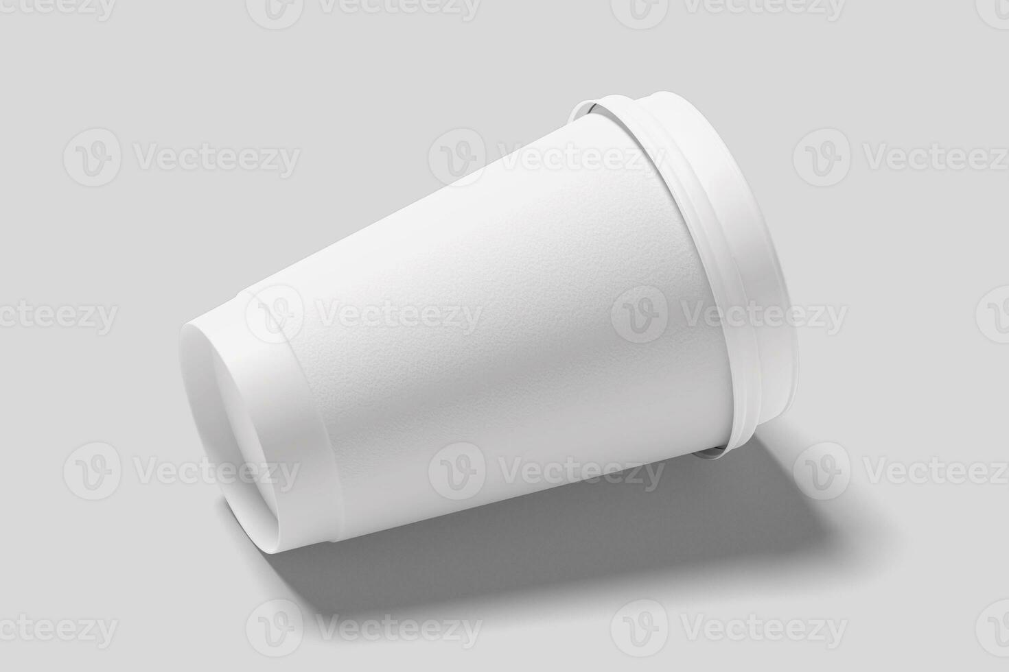 Realistic Paper Coffee Cup Illustration for Mockup. 3D Render. photo