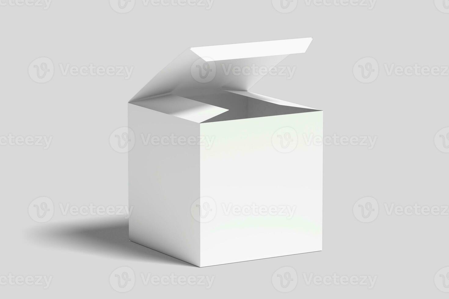 Realistic Square Box Packaging Illustration for Mockup. 3D Render. photo