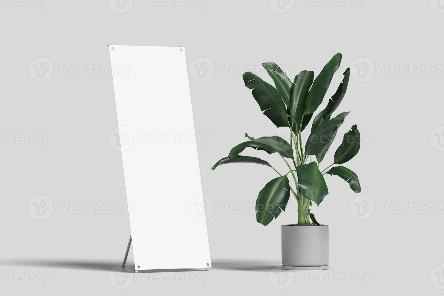 Realistic X Stand Banner Illustration for Mockup. 3D Render. photo