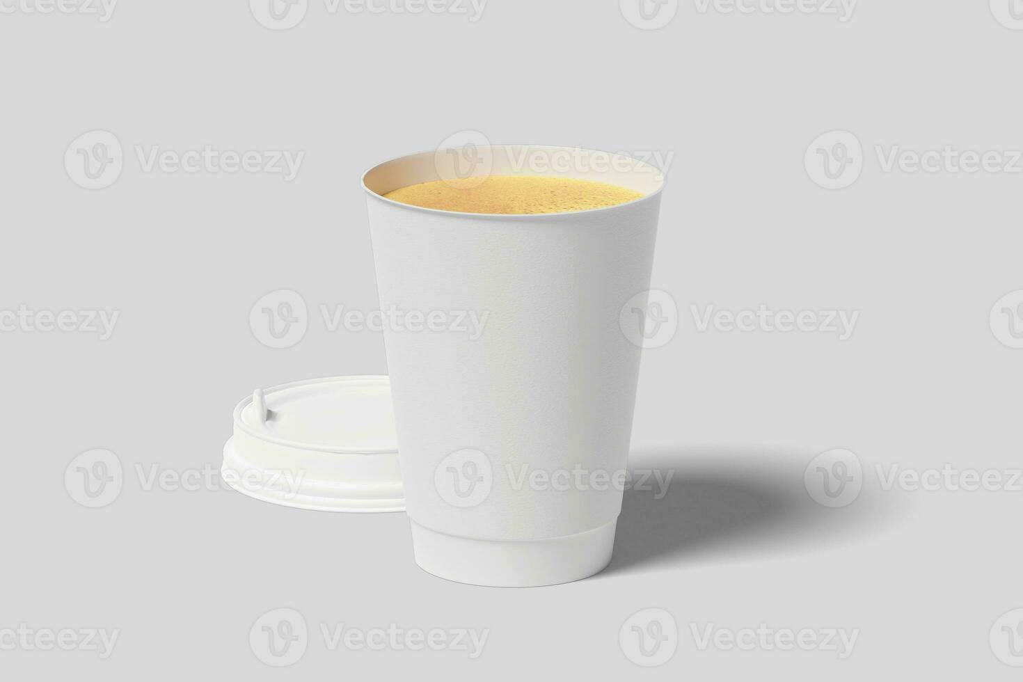 Realistic Paper Coffee Cup Illustration for Mockup. 3D Render. photo