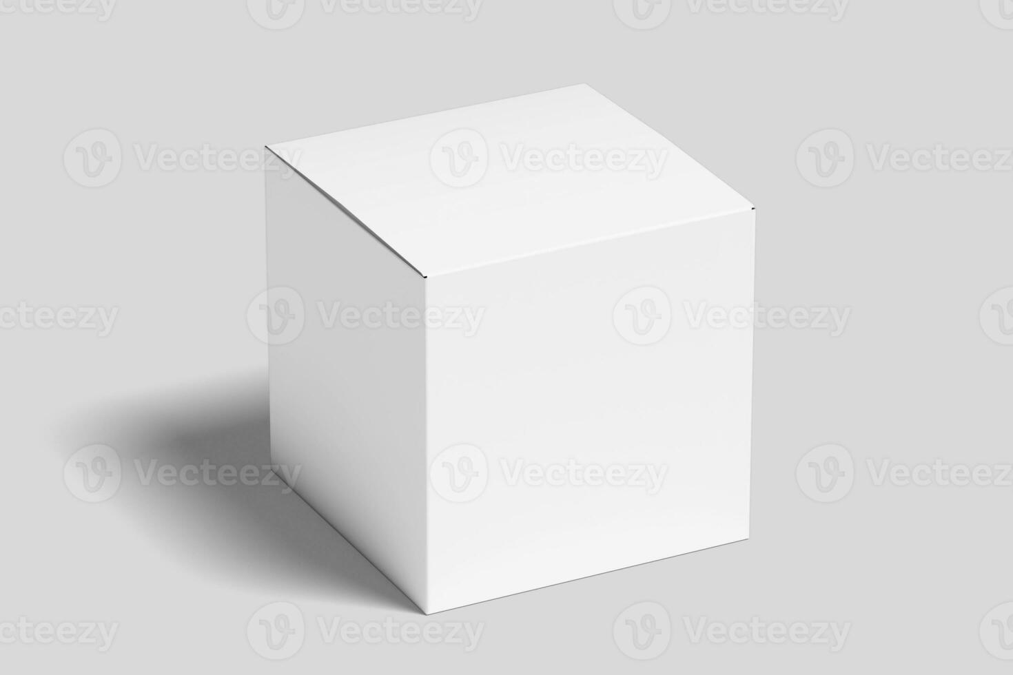 Realistic Square Box Packaging Illustration for Mockup. 3D Render. photo