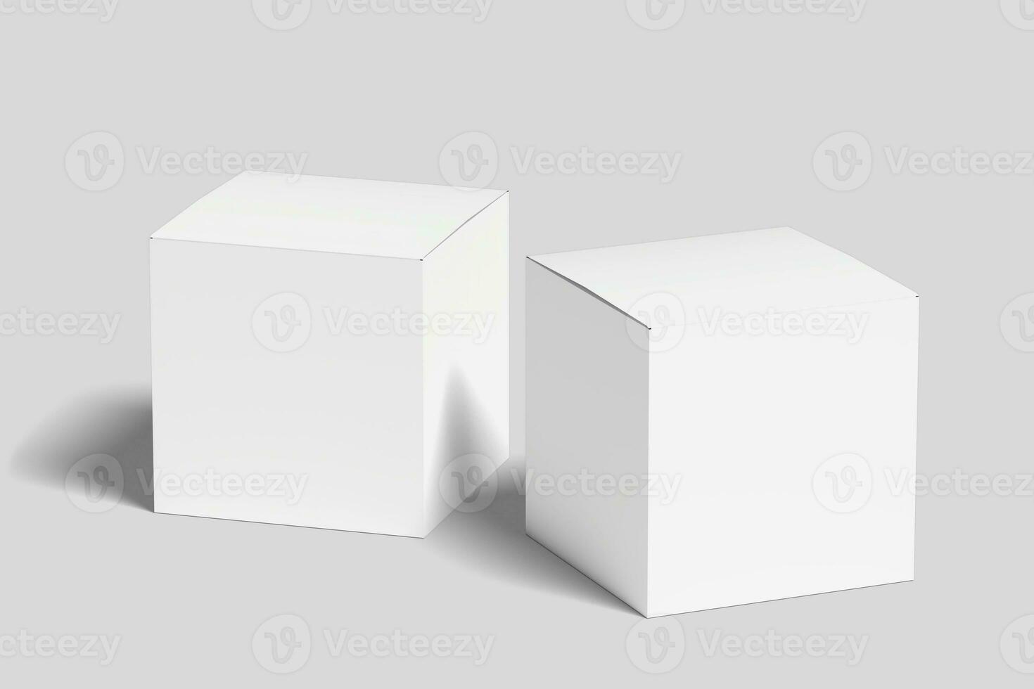 Realistic Square Box Packaging Illustration for Mockup. 3D Render. photo