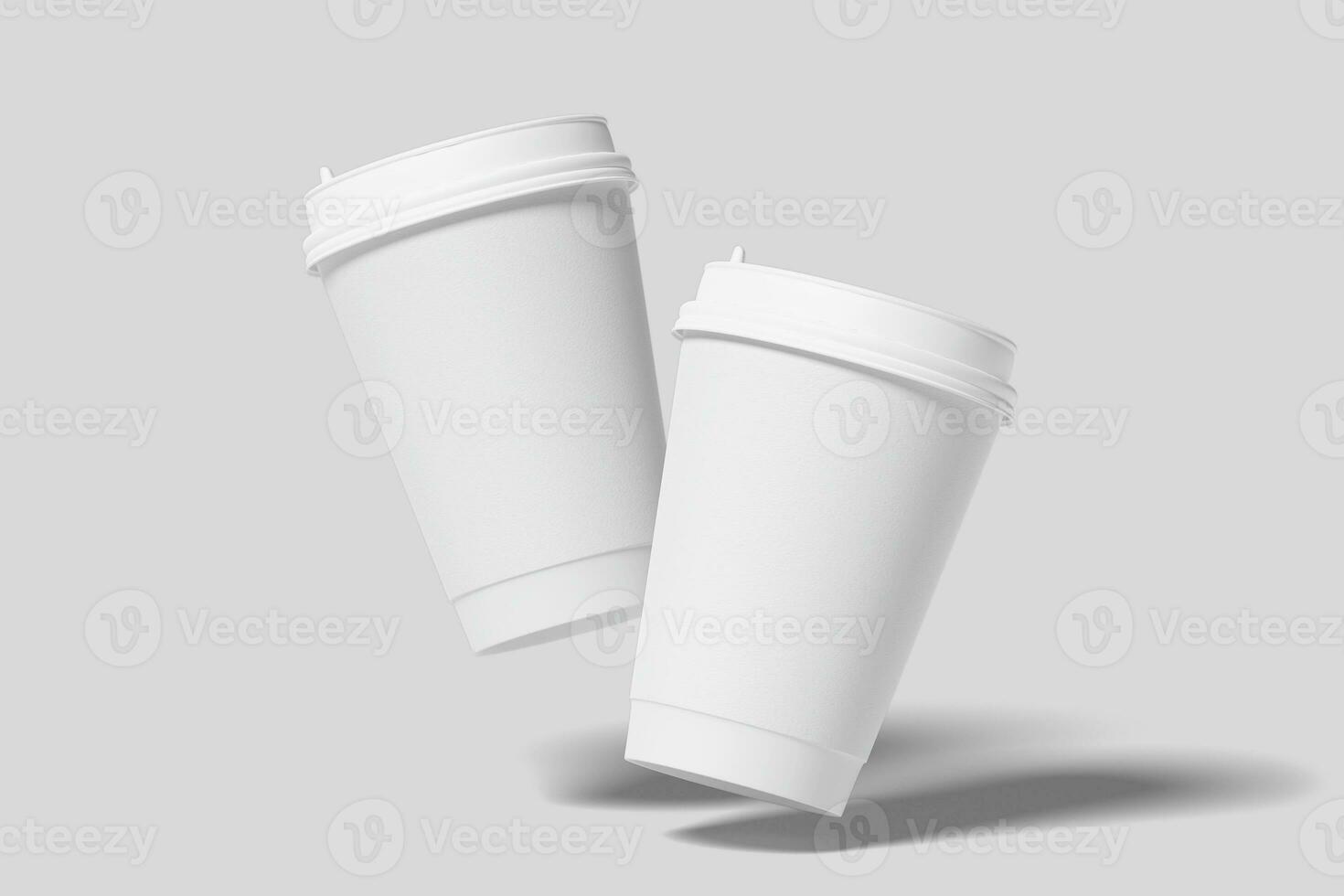 Realistic Paper Coffee Cup Illustration for Mockup. 3D Render. photo