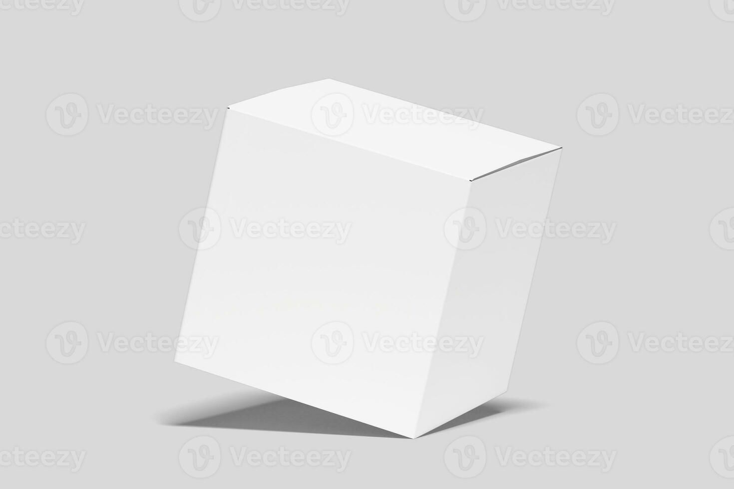 Realistic Square Box Packaging Illustration for Mockup. 3D Render. photo