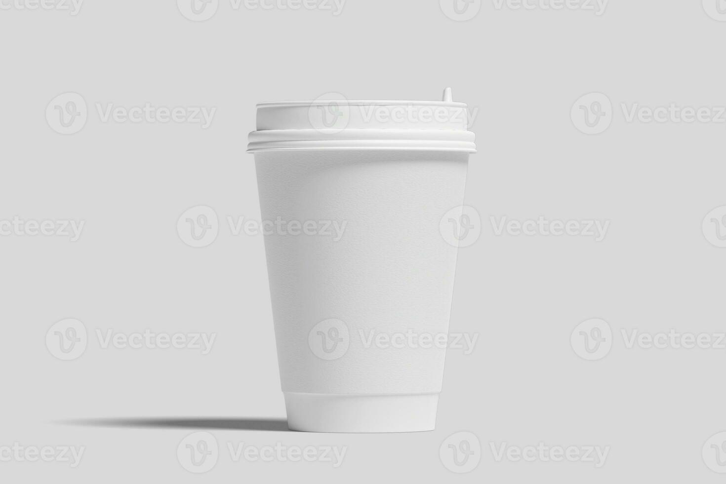 Realistic Paper Coffee Cup Illustration for Mockup. 3D Render. photo