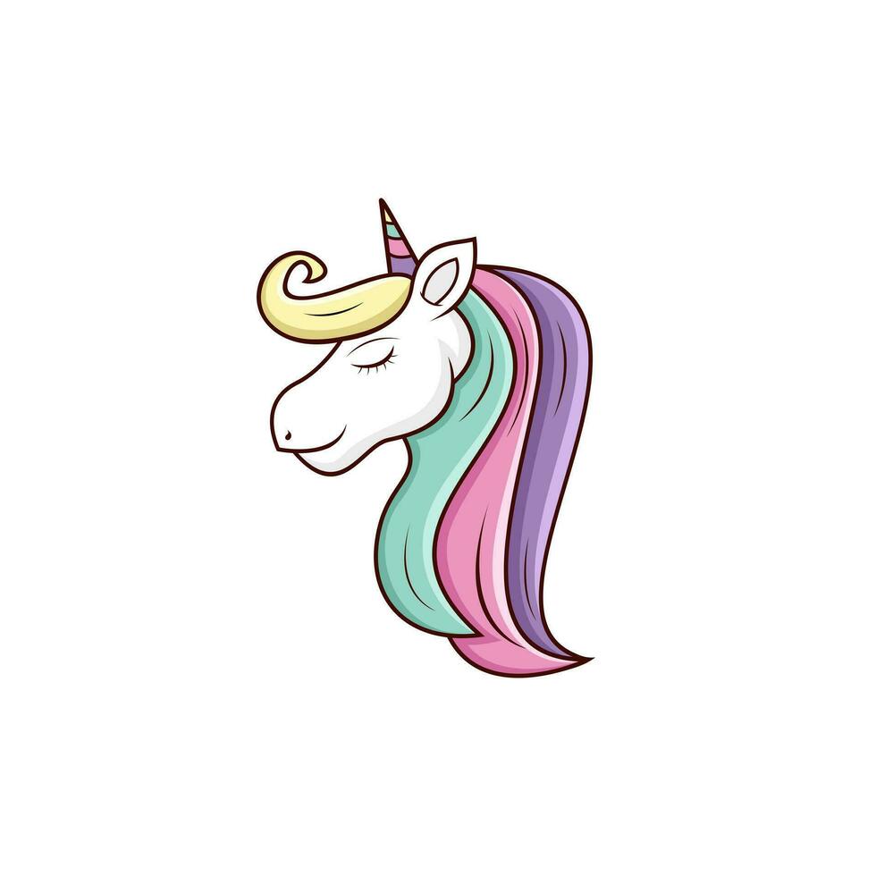 unicornio linda logo vector diseño