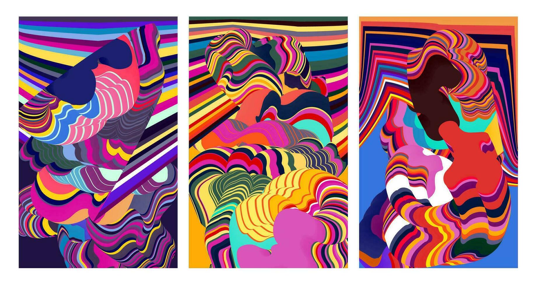 Vector colorful abstract psychedelic liquid and fluid background pattern 2024