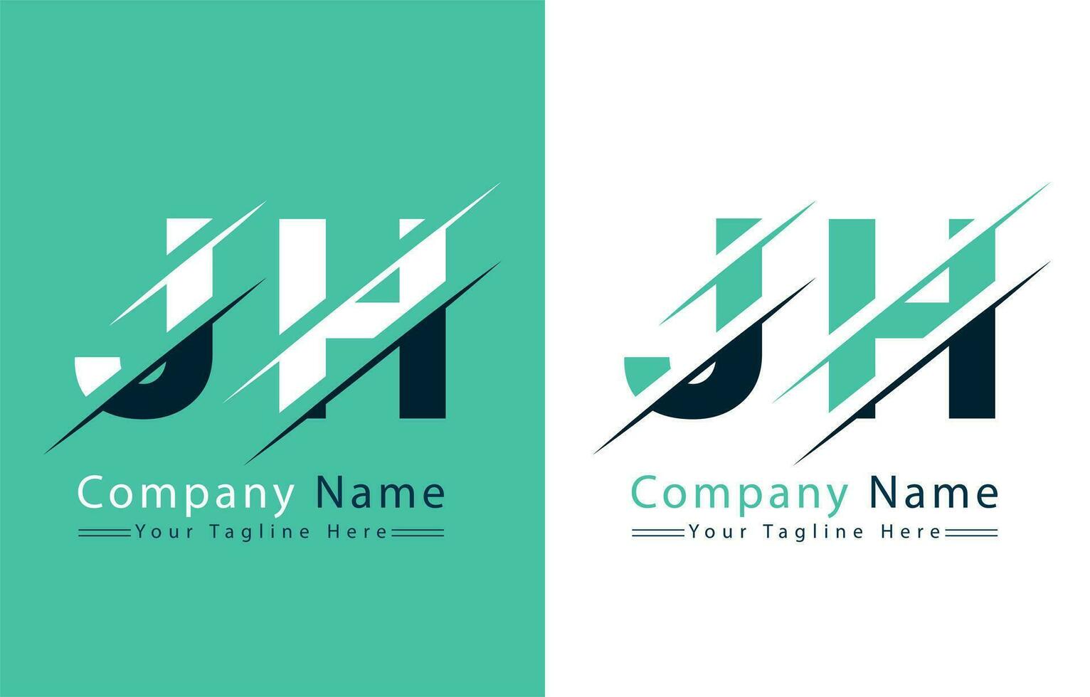 JH Letter Logo Design Concept. Vector Logo Illustration