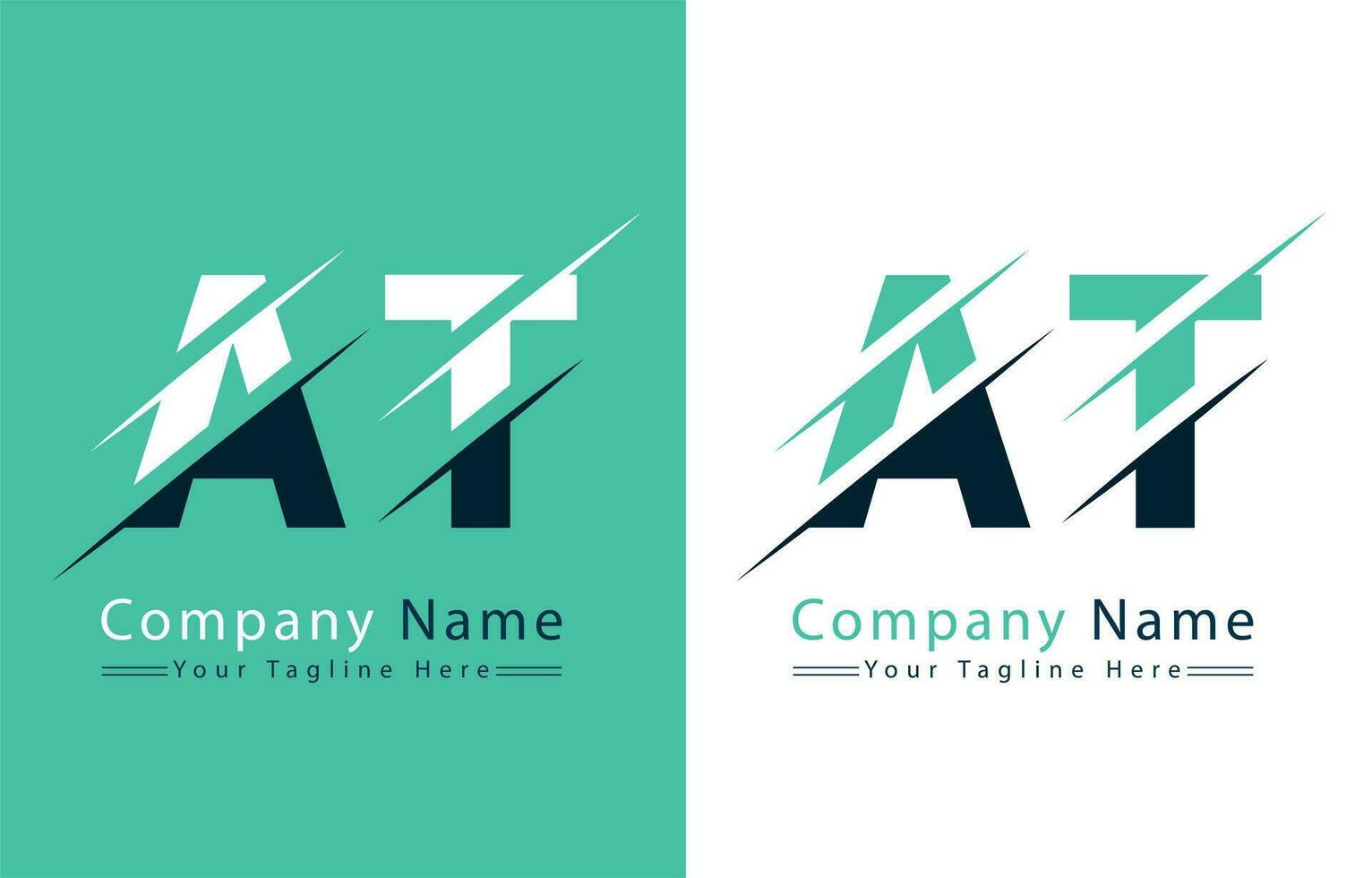 AT Letter Logo Vector Design Concept Elements