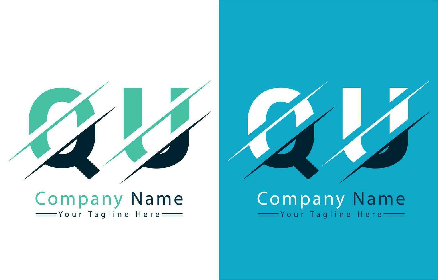QU Letter Logo Vector Design Concept Elements