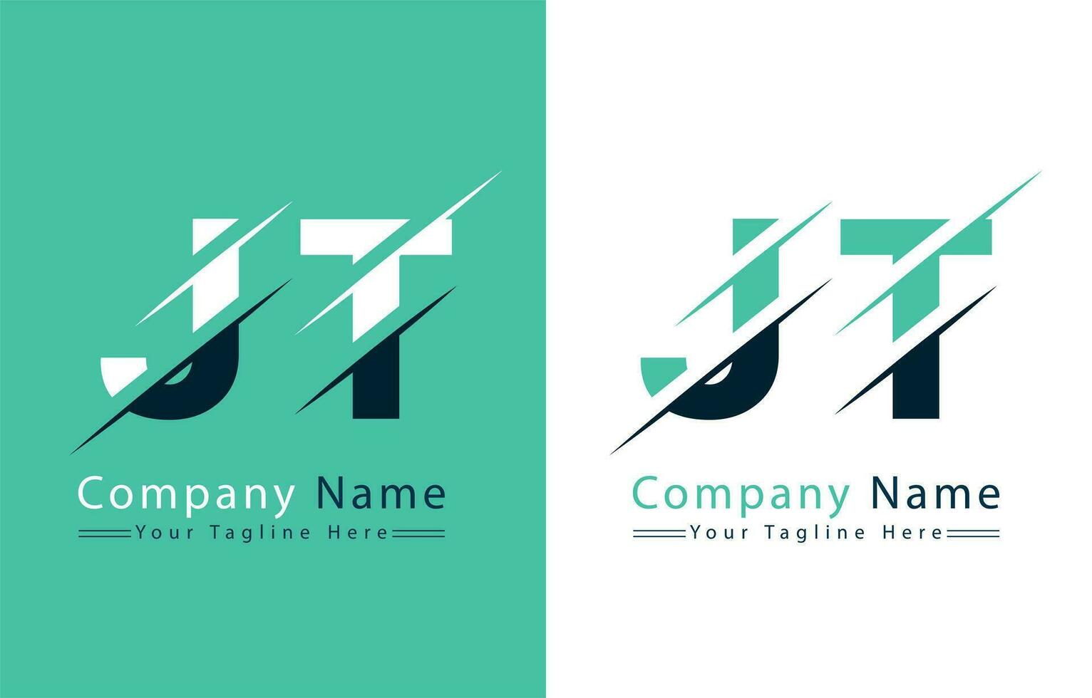 JT Letter Logo Design Concept. Vector Logo Illustration