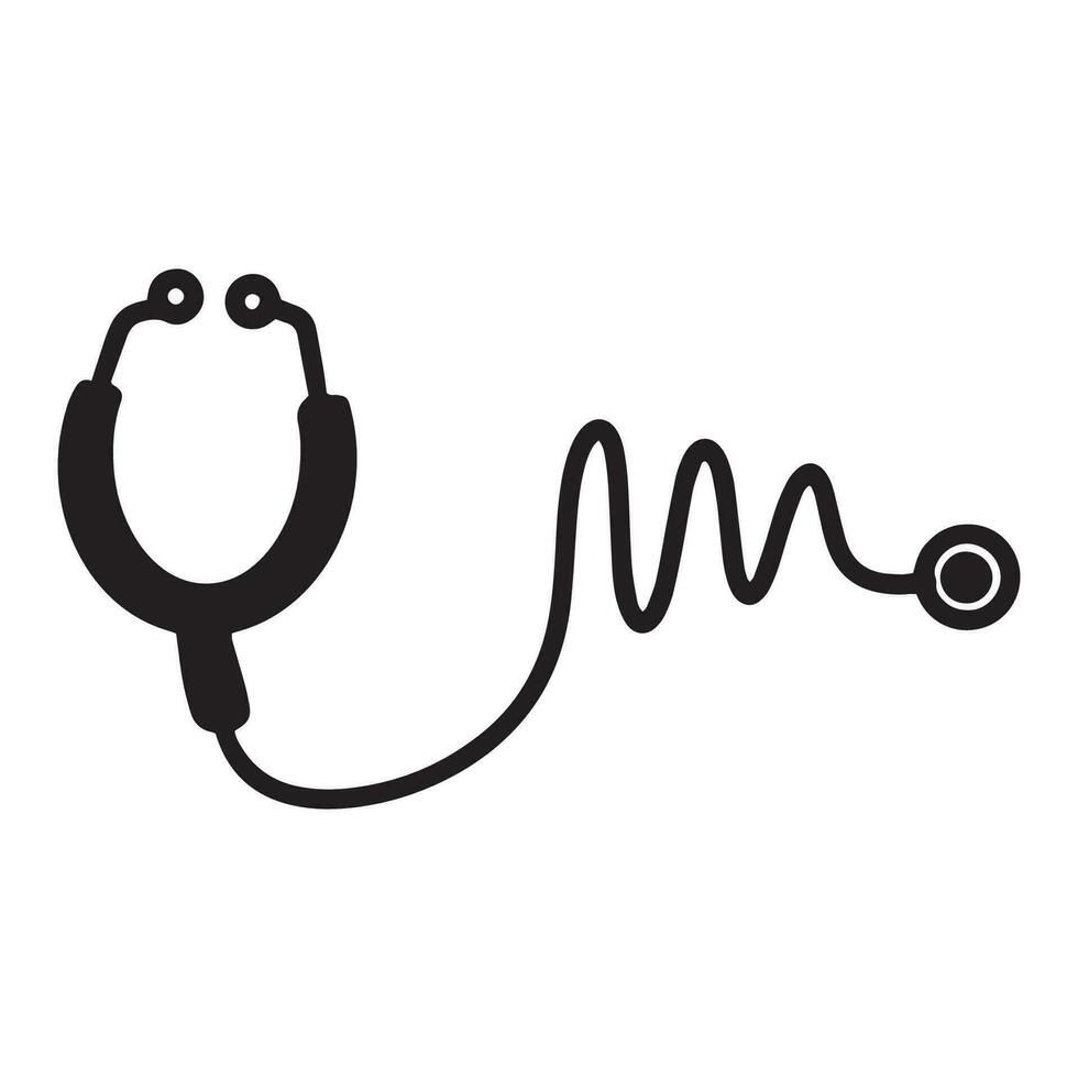 stetoscope logo icon vector flat design template