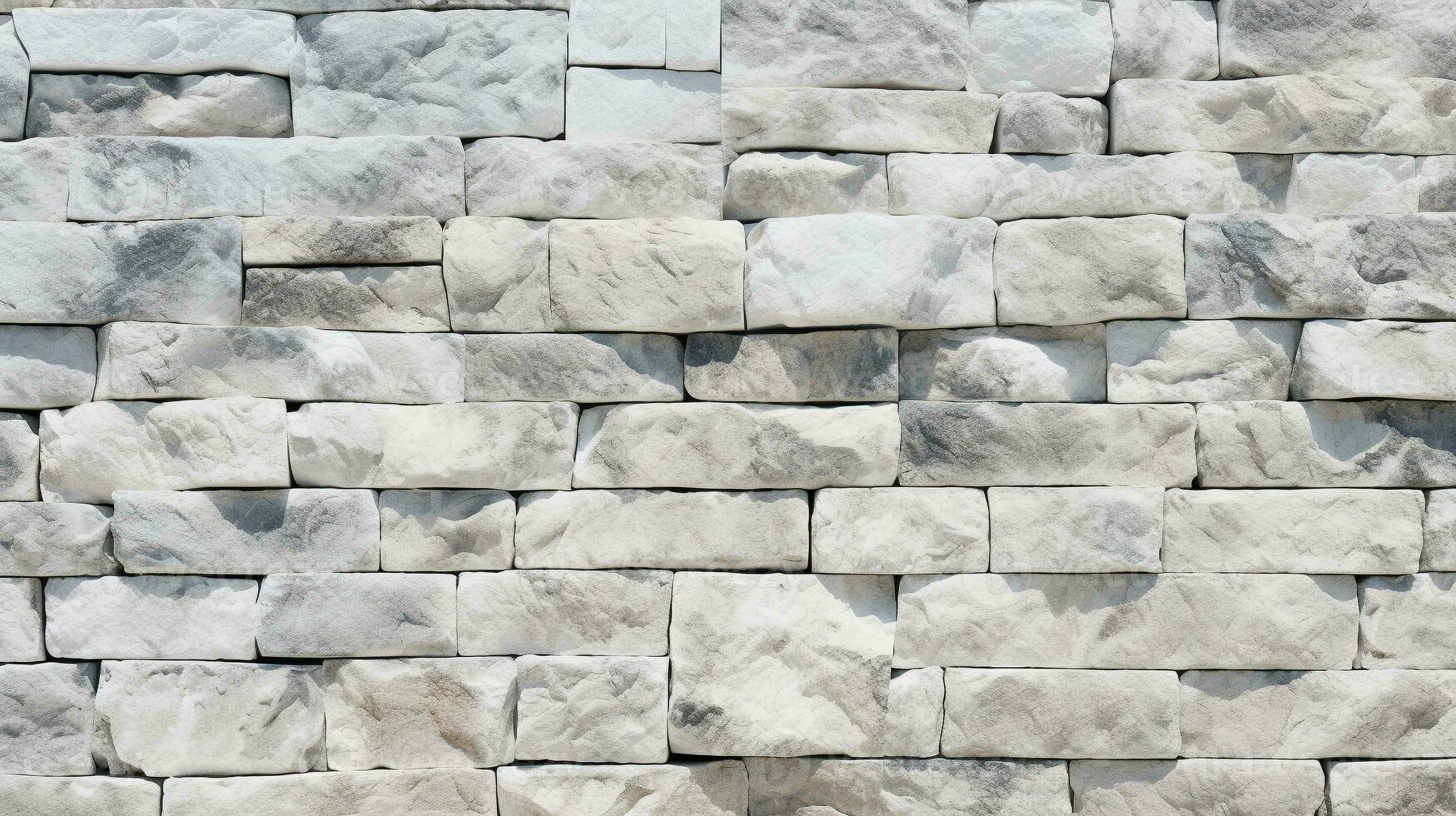 white and grey granite brick wall background for grunge graphic design element. generative AI photo