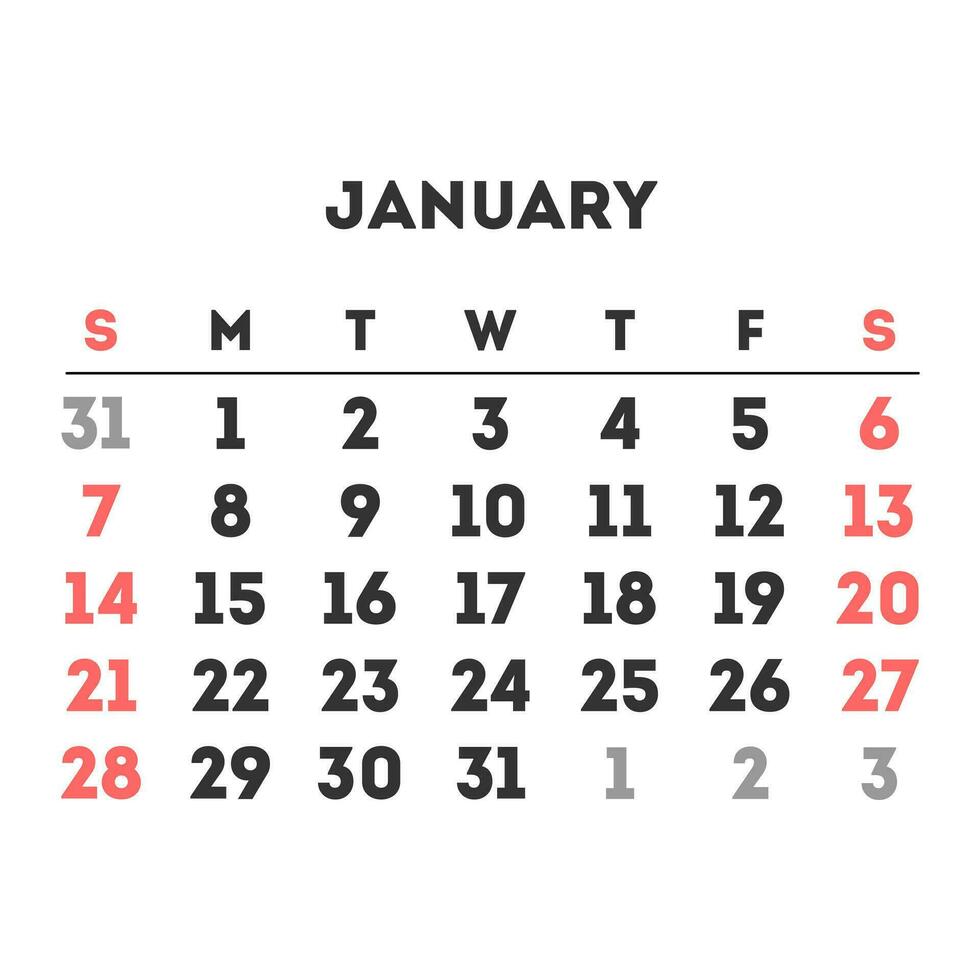 January 2024 Month Calendar Vector Illustration 31751006 Vector Art january-2024-month-calendar-vector-illustration-31751006-vector-art