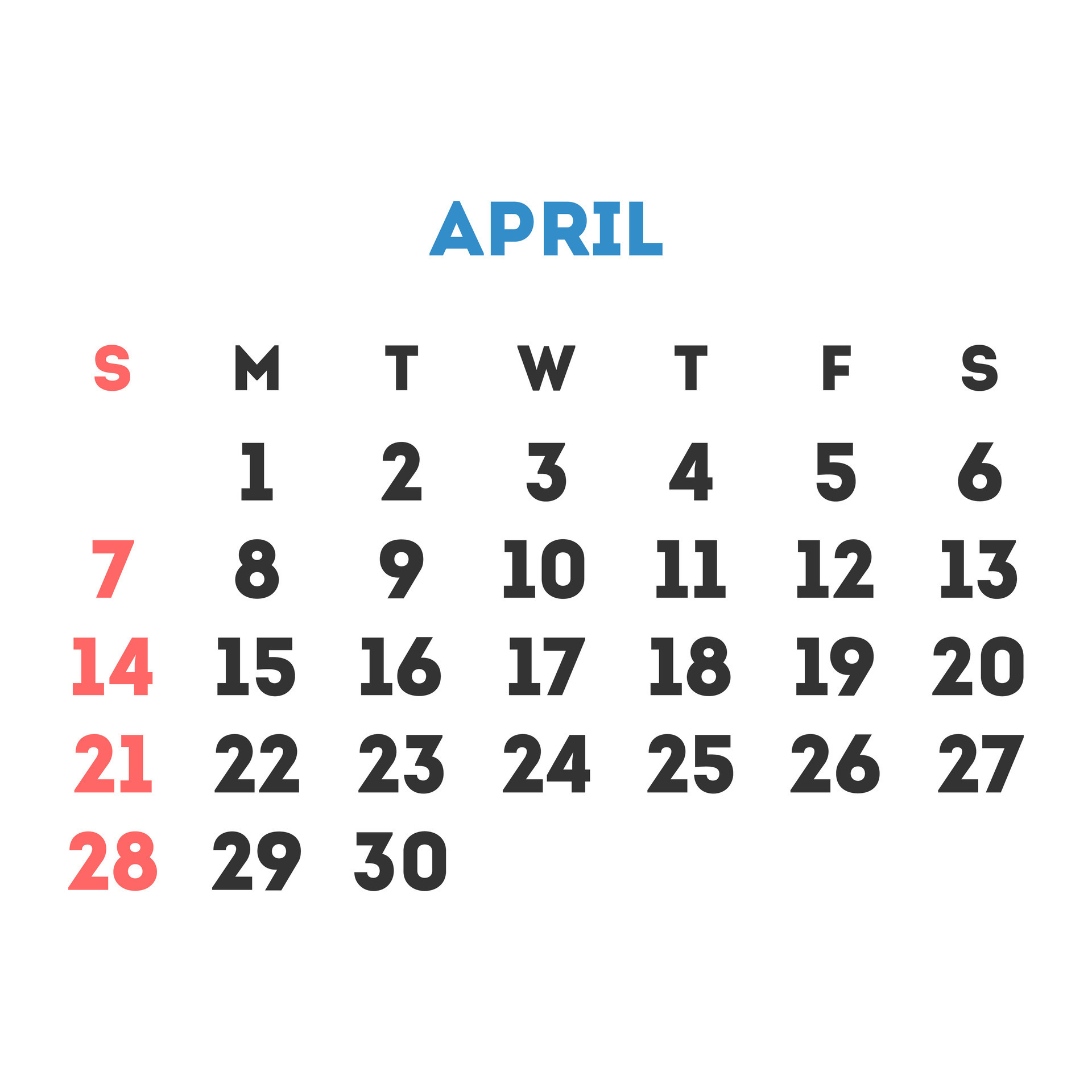 April 2024 month calendar. Vector illustration. 31751014 Vector Art at