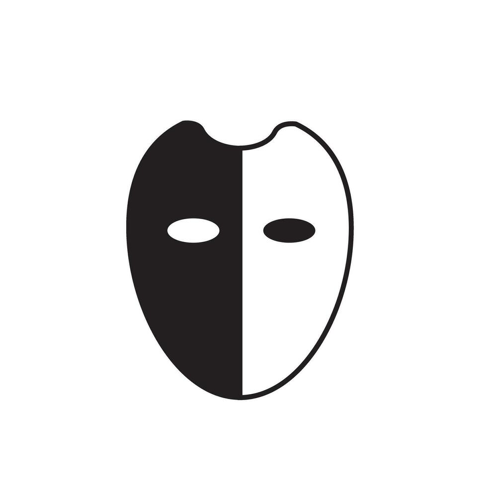 black and white mask vector