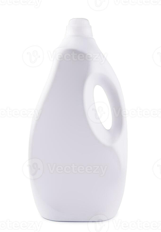 Blank white detergent bottle mock up, front view photo