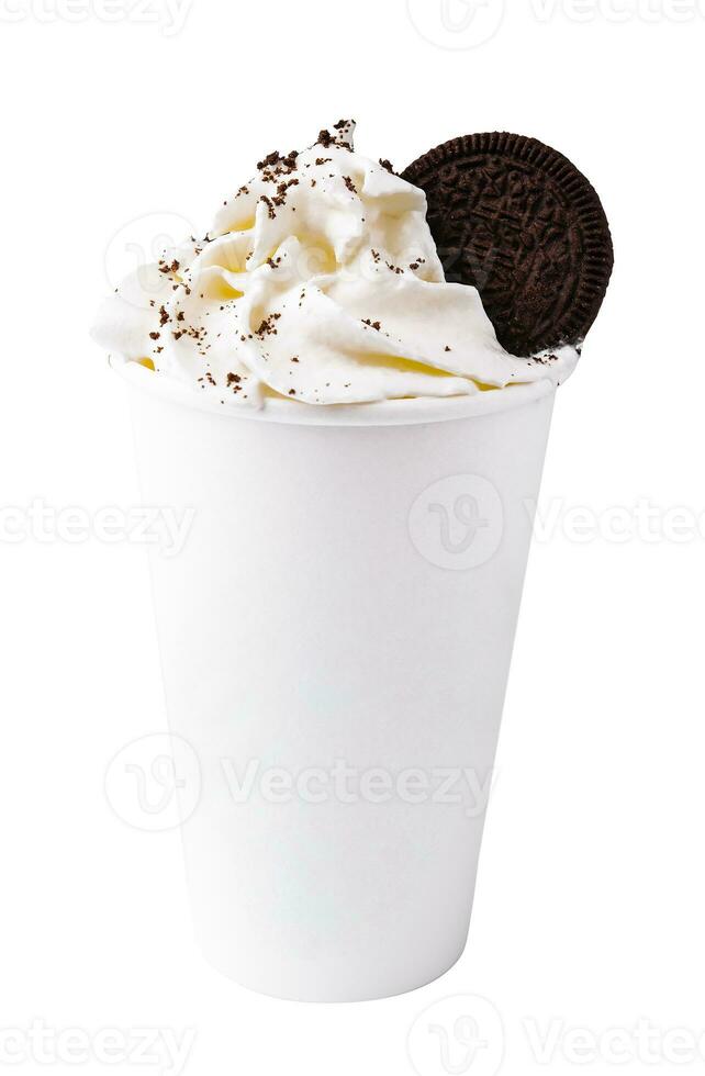 Coffee mocha milkshake with cookies and cream photo