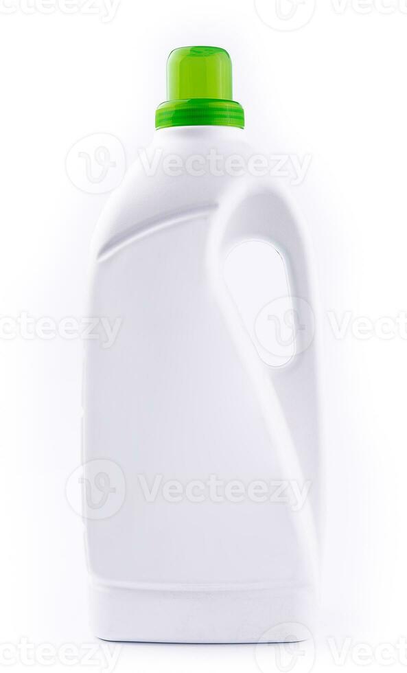 Plastic bottle with handle of cleaning product isolated photo