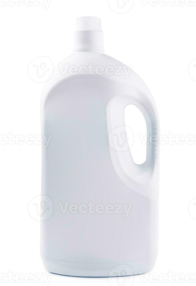 Plastic bottle with handle of cleaning product isolated photo