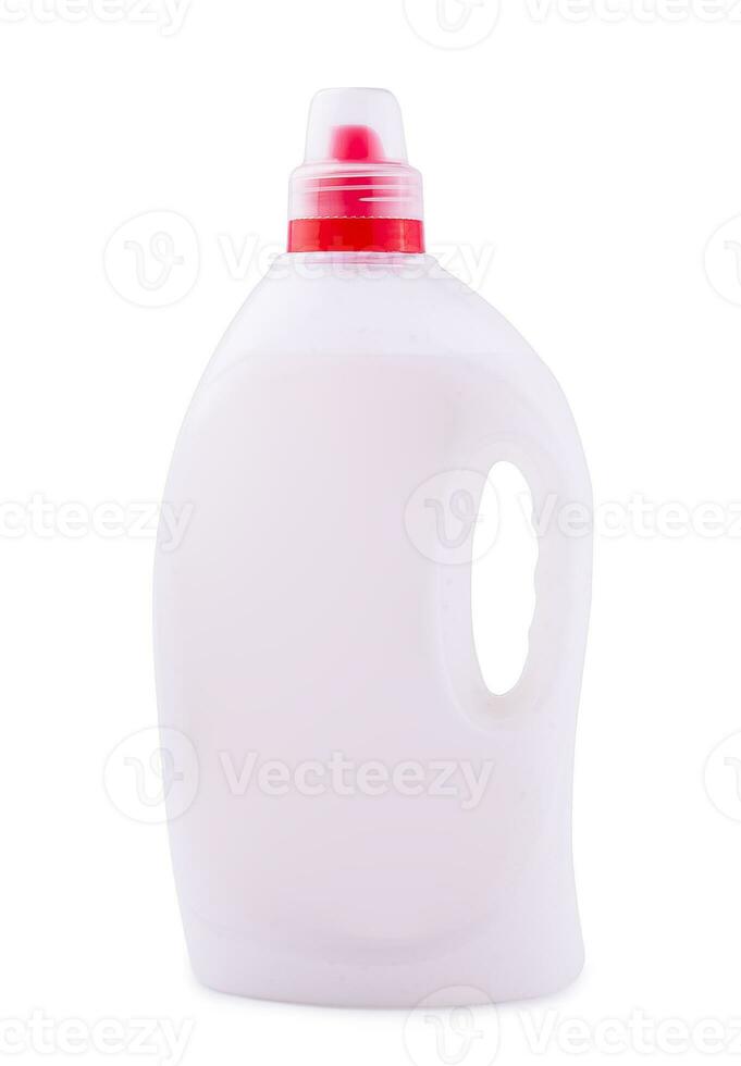 white detergent bottle for packaging isolated on white background photo