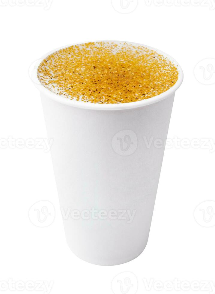 Paper coffee cup isolated on white photo