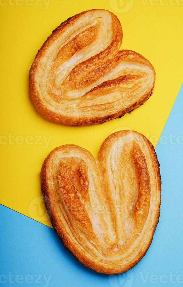 soplo Pastelería galletas en azul y amarillo antecedentes foto