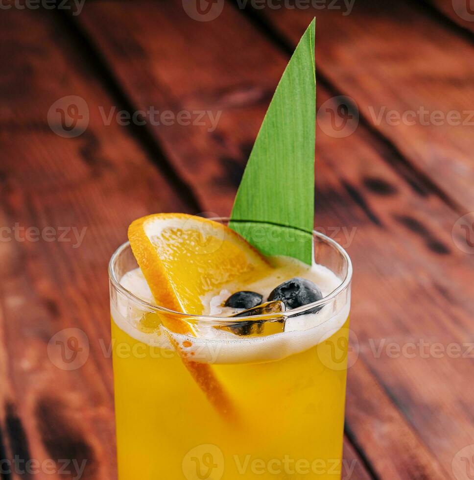 mai tai cocktail with pineapple and rum photo