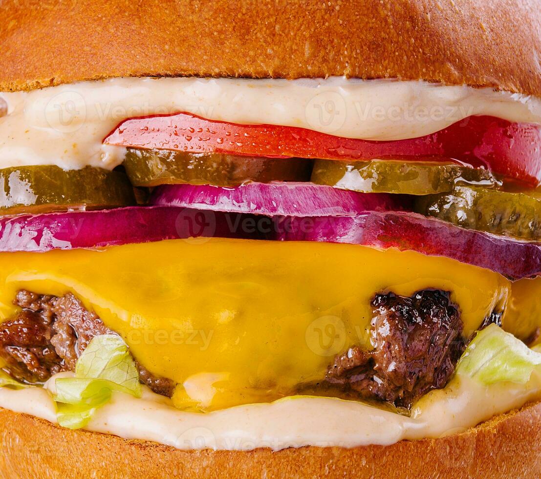 Fresh burger closup background or macro photo