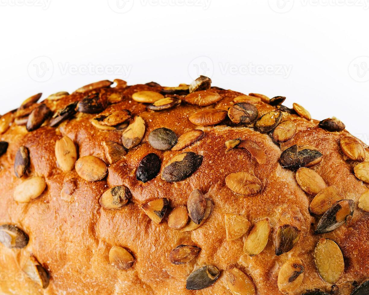 Gluten free multi seed bread with linseed isolated photo