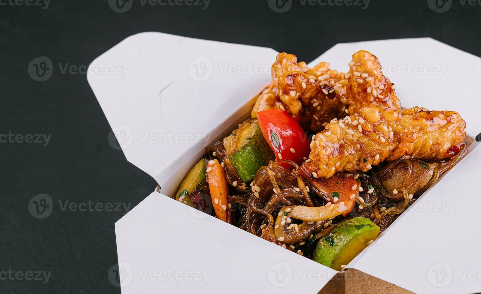 asian chicken in sweet and sour sauce photo