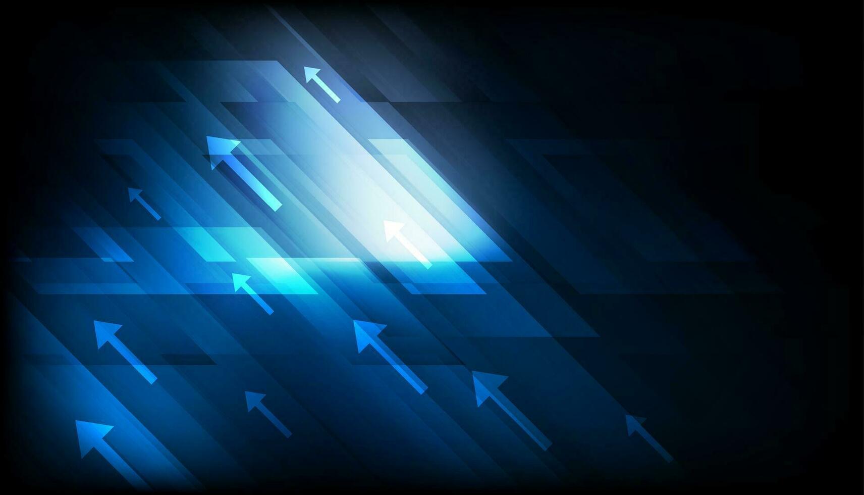Dark blue abstract technology background with arrows vector
