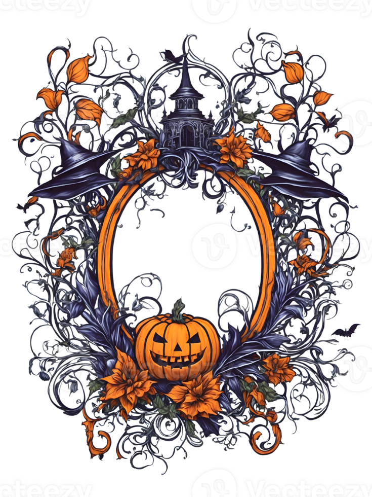 Gritty Halloween invitation, dark, eerie, spooky ai generative png