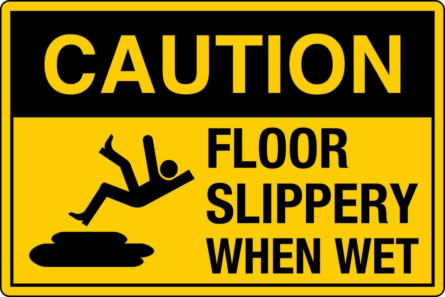 OSHA standards symbols registered workplace safety sign danger caution warning Floor Slippery When Wet vector