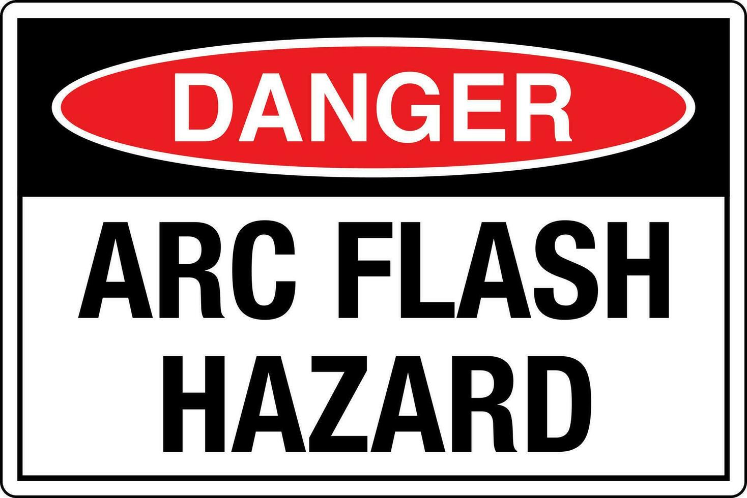 OSHA standards symbols registered workplace safety sign danger caution warning ARC FLASH HAZARD vector