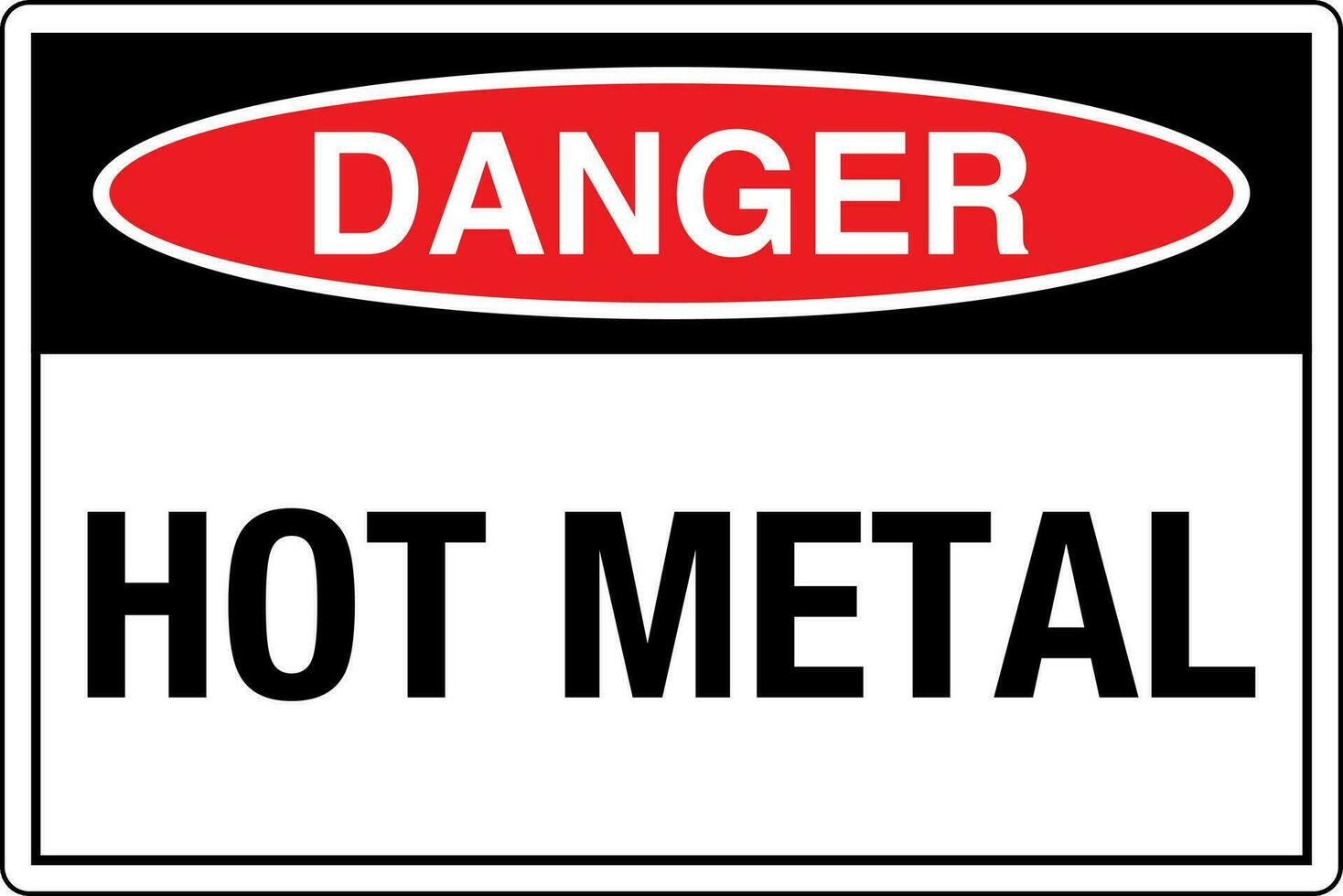 OSHA standards symbols registered workplace safety sign danger caution warning Hot Metal vector