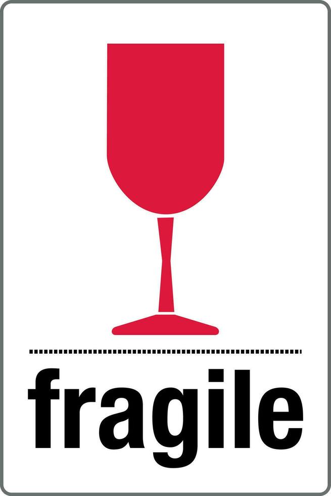International Shipping Pictorial Labels Fragile Glass Symbol vector