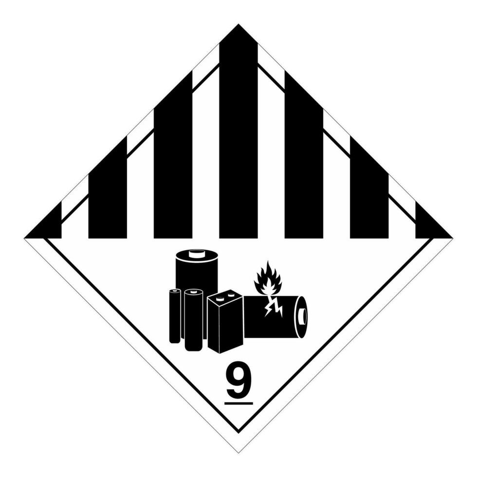 Class 9 Hazardous HAZMAT Material Label IATA Transportation Miscellaneous Hazardous Material vector