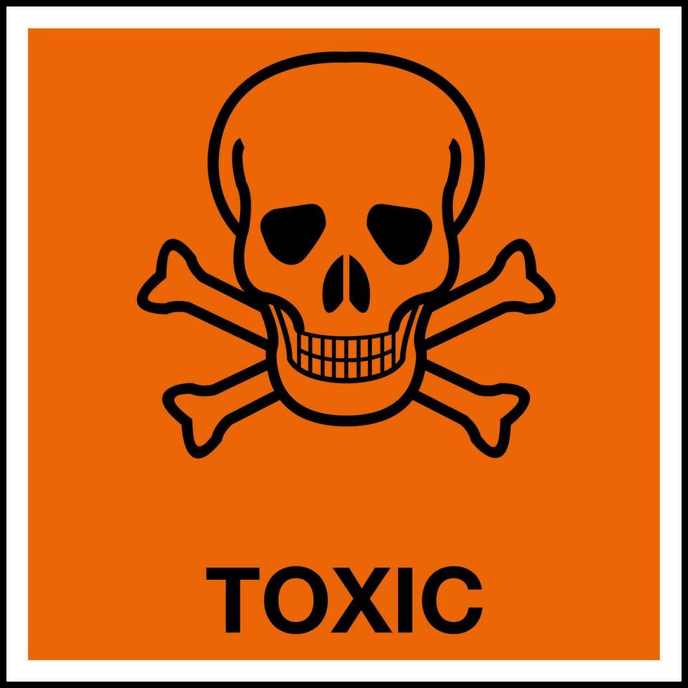 Hazardous Substances Identification Storage Area Marking Label Warning Symbol Toxic vector