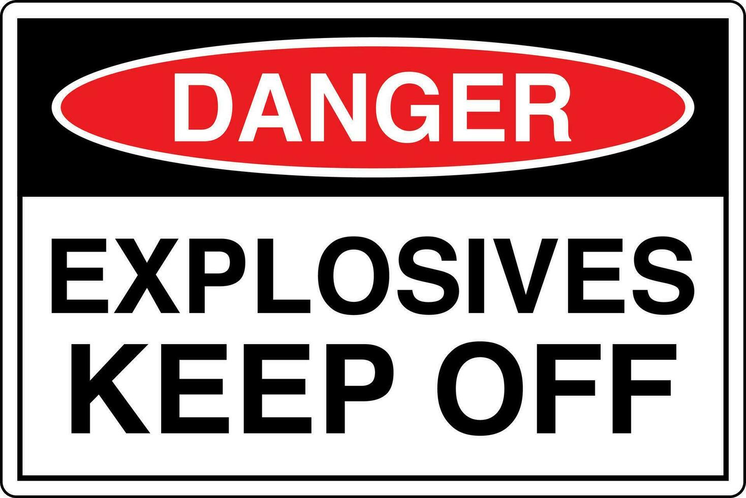 OSHA standards symbols registered workplace safety sign danger caution warning EXPLOSIVES KEEP OFF vector