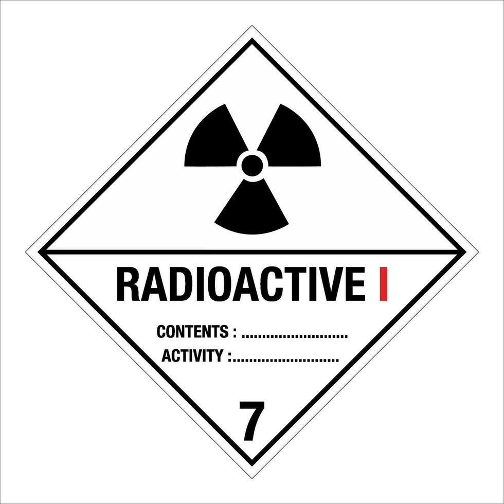 Class 7 Hazardous HAZMAT Material Label IATA Transportation Radioactive I vector