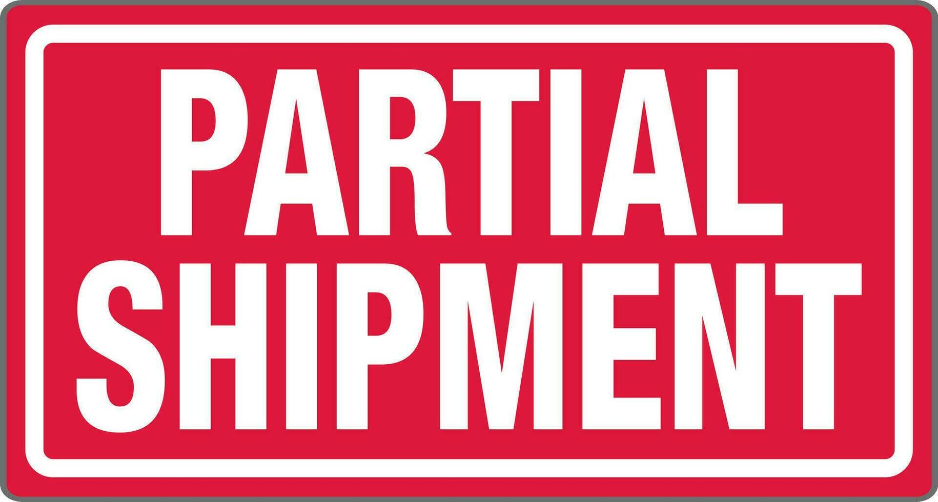 International Shipping Pictorial Labels Red Partial Shipment vector