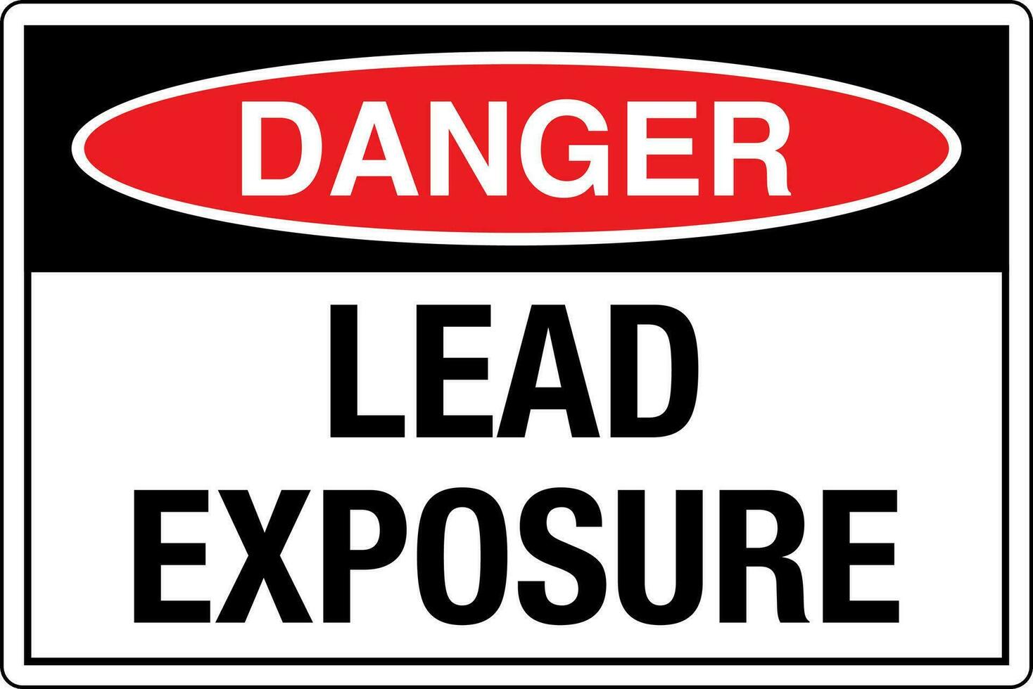 OSHA standards symbols registered workplace safety sign danger caution warning LEAD EXPOSURE vector