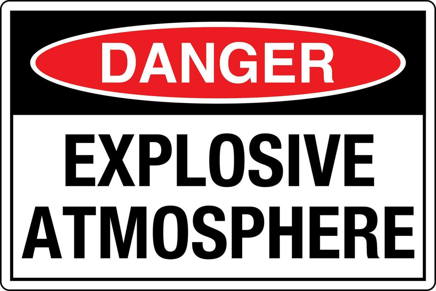 OSHA standards symbols registered workplace safety sign danger caution warning EXPLOSIVE ATMOSPHERE vector