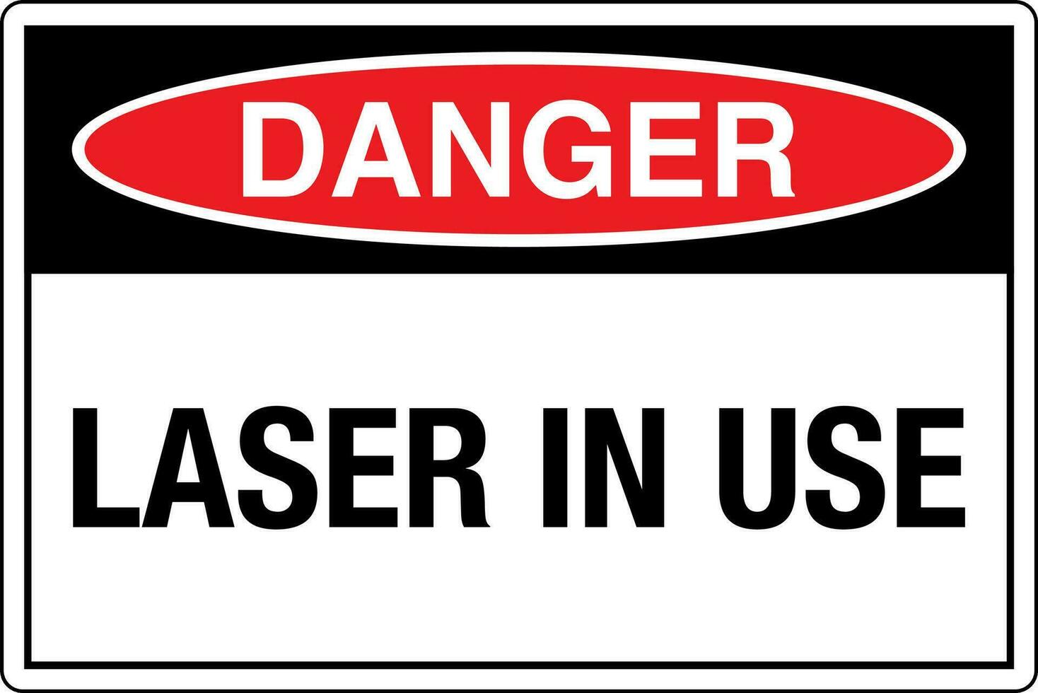 OSHA standards symbols registered workplace safety sign danger caution warning LASER IN USE vector