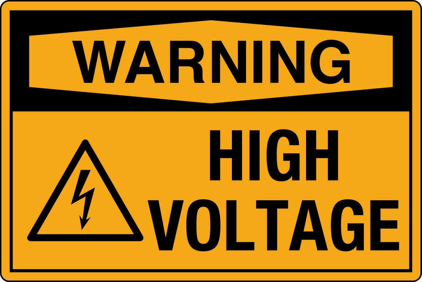 OSHA standards symbols registered workplace safety sign danger caution warning HIGH VOLTAGE ELECTRICAL vector