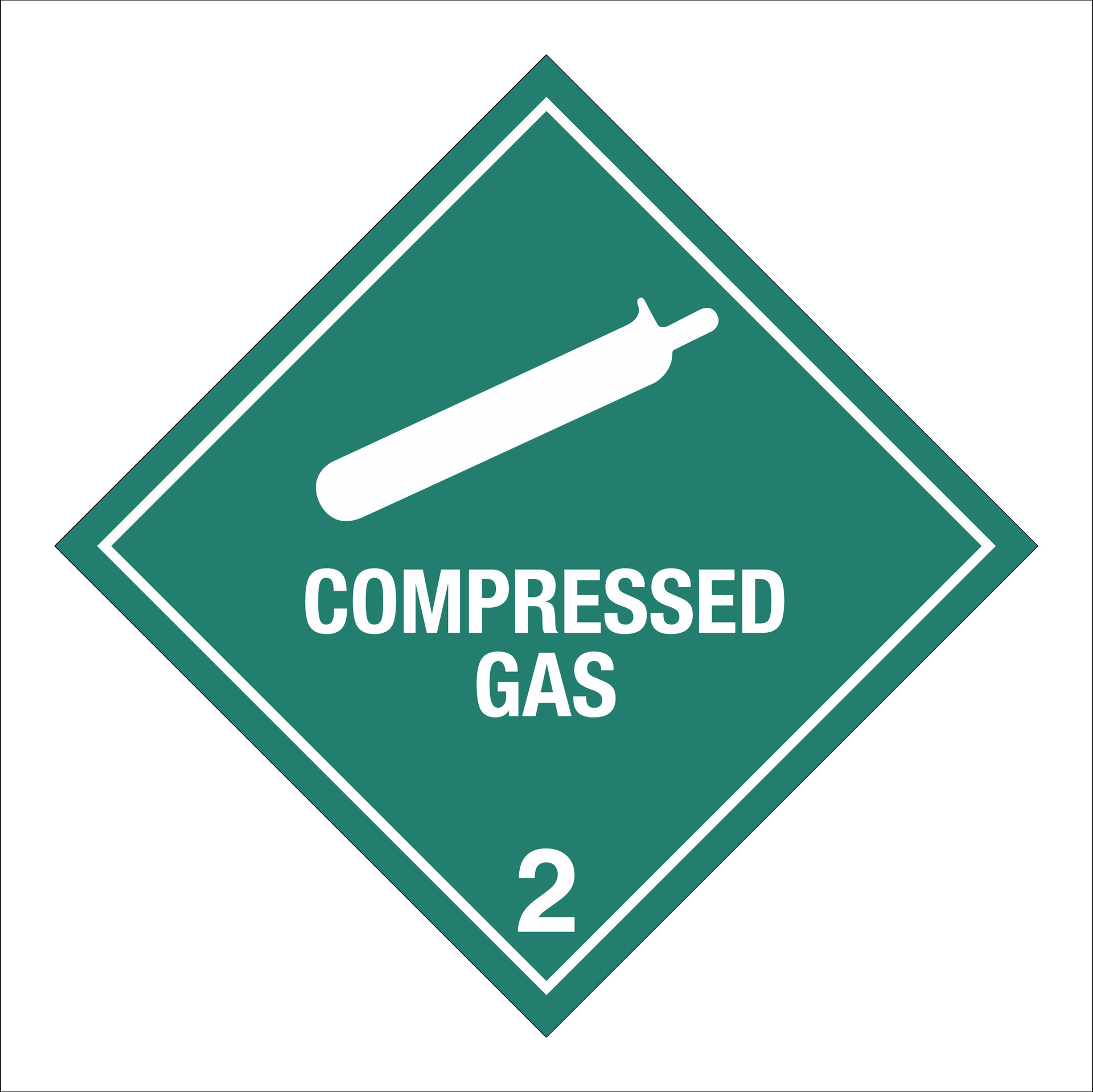 Class 2 Hazardous HAZMAT Material Label IATA Transportation Compressed