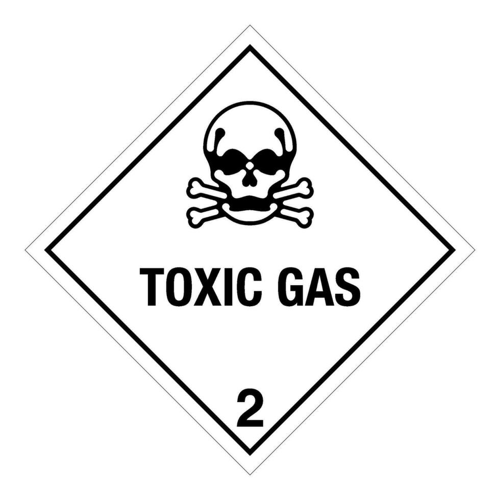 Class 2 Hazardous HAZMAT Material Label IATA Transportation Toxic Gas vector